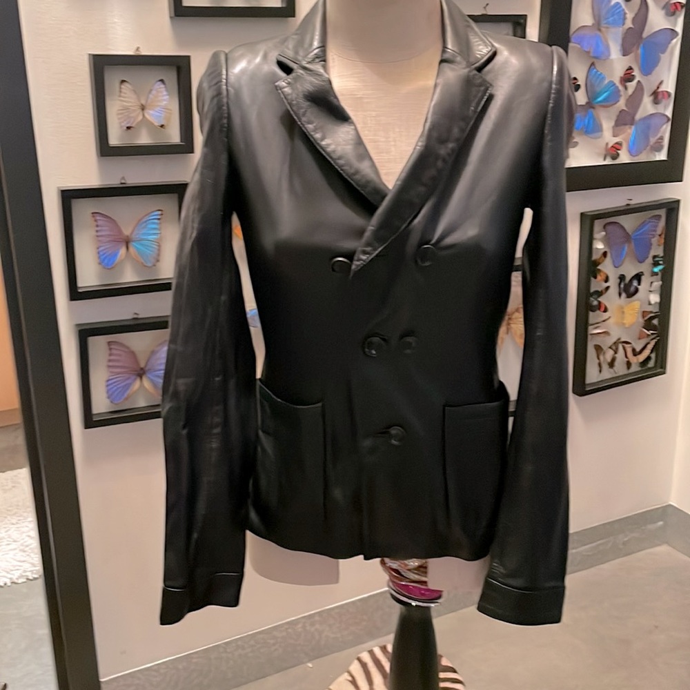 Vintage Balenciaga black leather jacket size 38 - Picture 3 of 16